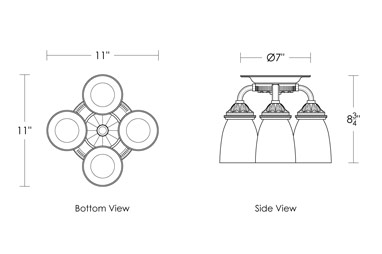 Pullman Four Arm Ceiling Mount